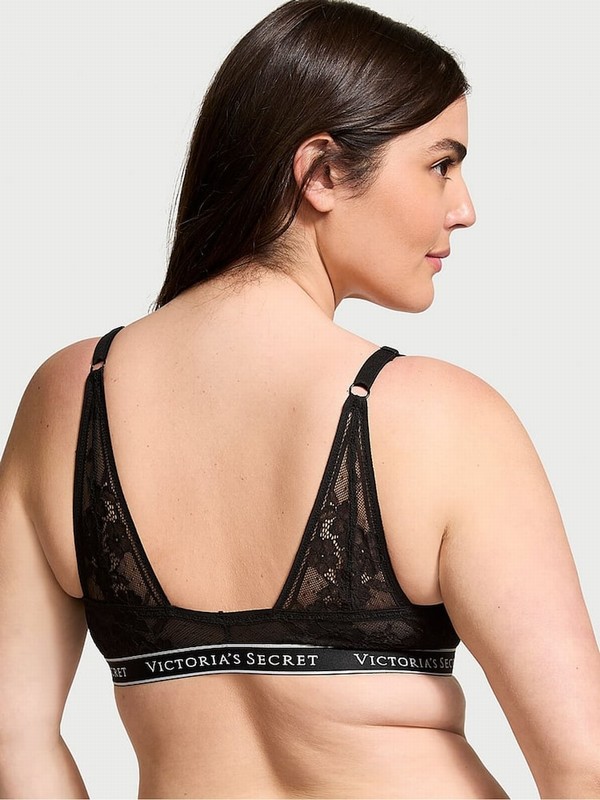 Black Victoria Secret Lace Lightly Lined Full Cup Bras | DGFVX0176