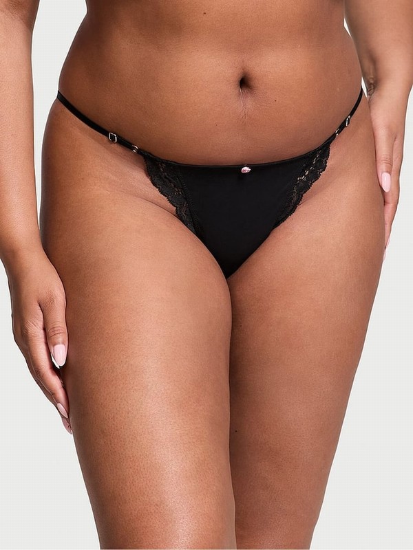 Black Victoria Secret Lace Trim Bikini Underwear | OQIWR5730