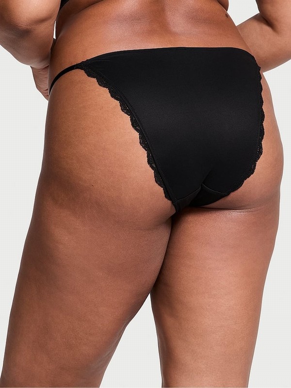 Black Victoria Secret Lace Trim Bikini Underwear | OQIWR5730