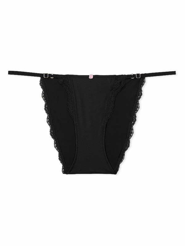 Black Victoria Secret Lace Trim Bikini Underwear | OQIWR5730