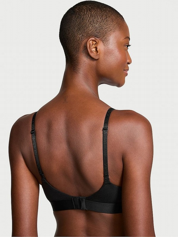 Black Victoria Secret Lightly Lined Demi Shine Patch Bras | CTGRF5374