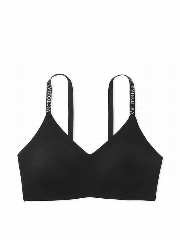 Black Victoria Secret Lightly Lined Loungelette Bras | KGAVB6478