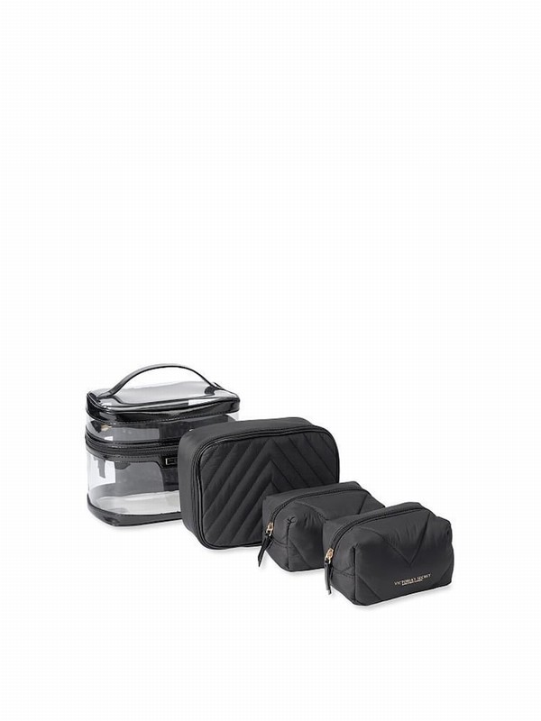 Black Victoria Secret Lily 4 in 1 Makeup Bag | KTZXG9312