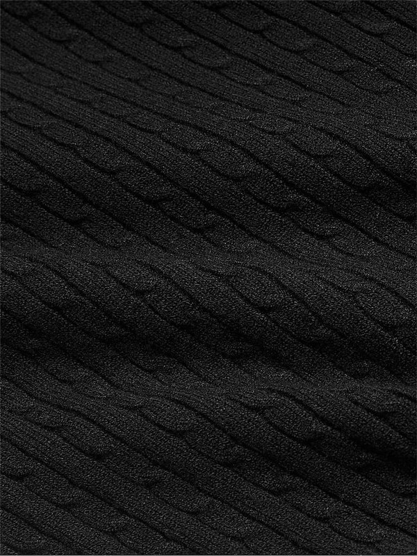 Black Victoria Secret Logo Cable Knit FlaLounge Joggers | DAKUW8216