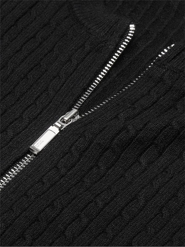 Black Victoria Secret Logo Cable Knit Sleep Cardigans | ONJQK5903