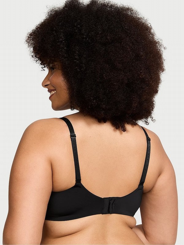 Black Victoria Secret Logo Strap Full Cup Push Up Bras | WREDK0547