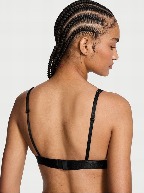 Black Victoria Secret Logolette Bras | YXTOW9617
