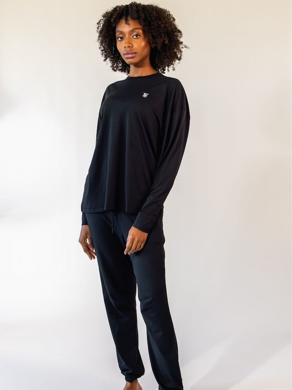 Black Victoria Secret London Cotton Long Nightwear | QXEHG1452