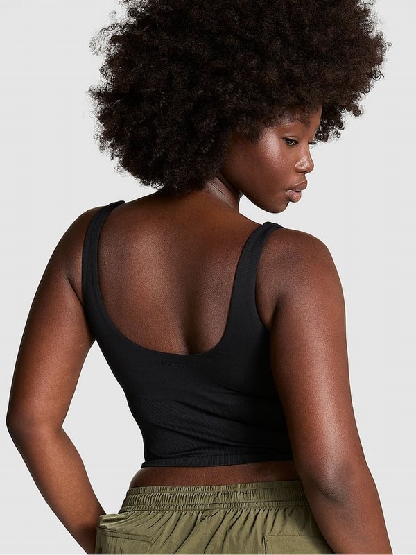 Black Victoria Secret Longline Tops | CEVIA4078