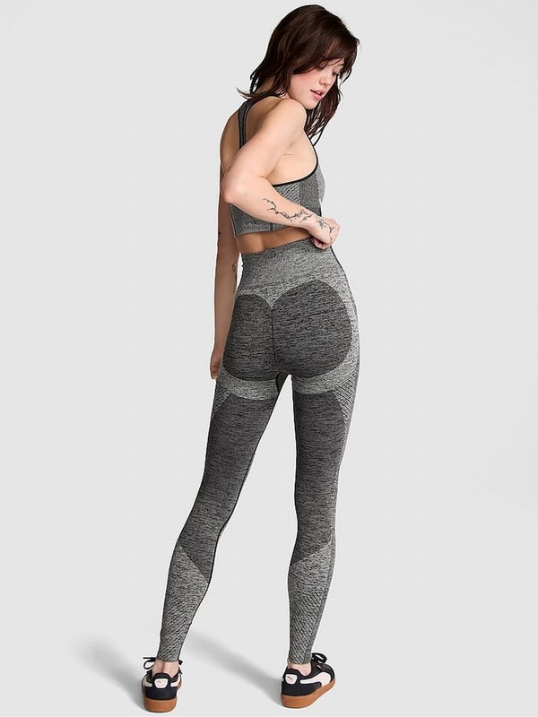 Black Victoria Secret Marl Seamless Leggings | KJYVX8326