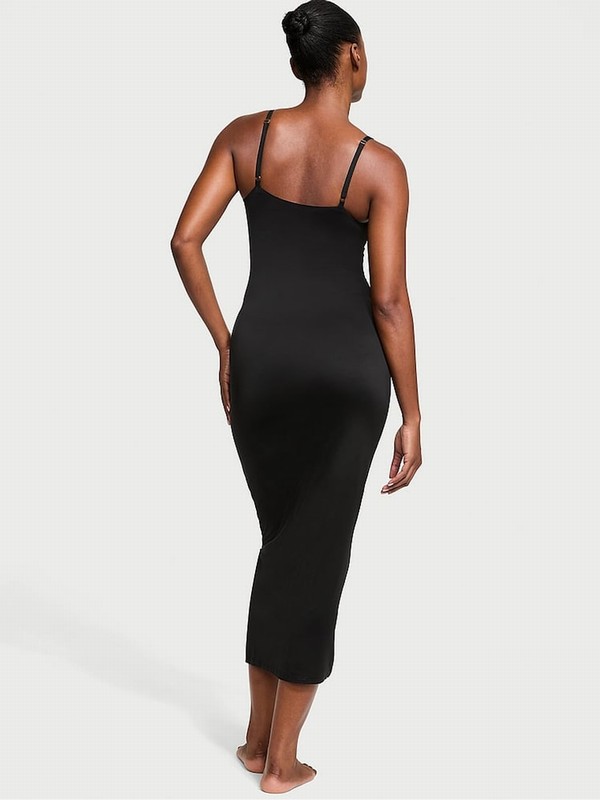 Black Victoria Secret Maxi FeatherSoft™ BODYWEAR Slip Dress | NGBAS6329