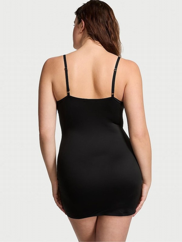 Black Victoria Secret Mini FeatherSoft™ BODYWEAR Slip Dress | WLXCI6082