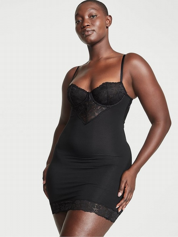 Black Victoria Secret Modal Lace Mini Slip Nightwear | HDOXV9148