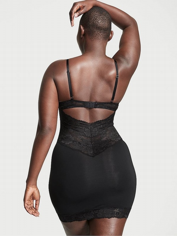 Black Victoria Secret Modal Lace Mini Slip Nightwear | HDOXV9148