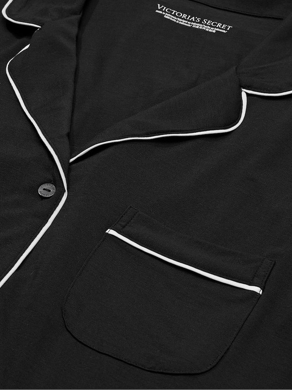 Black Victoria Secret Modal Long Nightwear | FUJVE0215