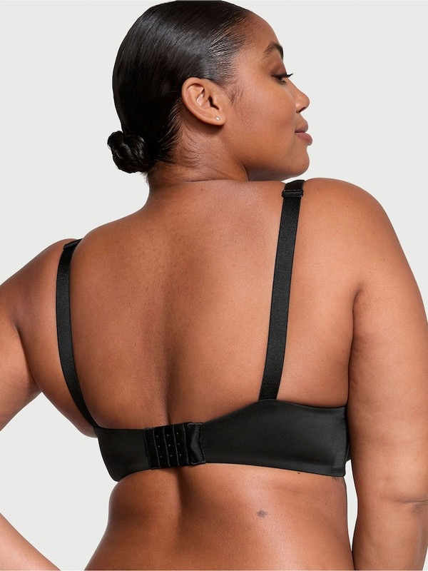 Black Victoria Secret Monogram Shine Strap Demi Bras | EIZUV1295