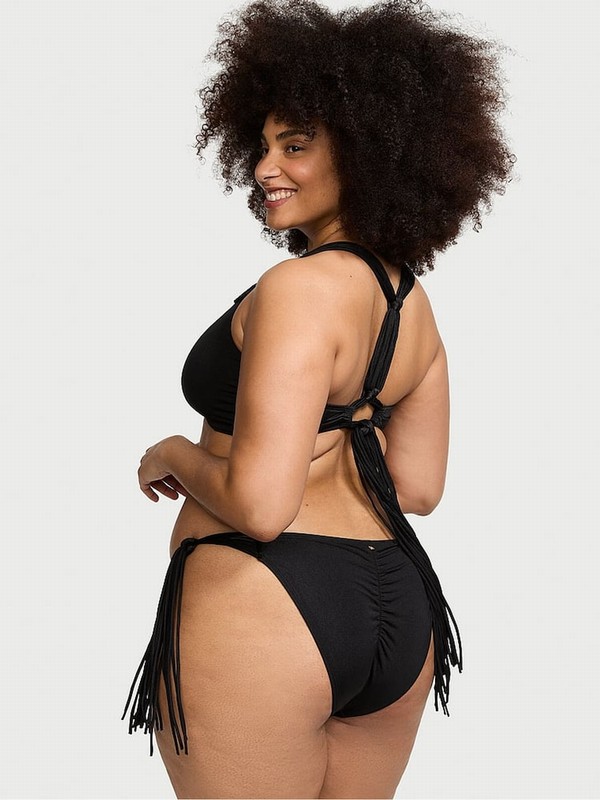 Black Victoria Secret Nero Cross Over Archive Macrame Bikini Top | GIDRJ4198