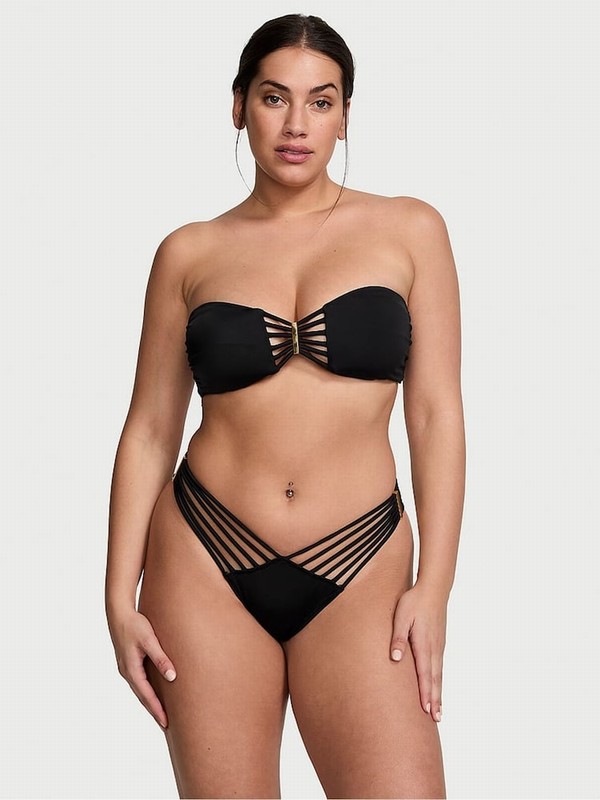 Black Victoria Secret Nero Strapless Archive Bikini Top | UALGY4159