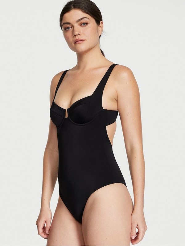 Black Victoria Secret Nero Tie Backsuit Swimsuits | INFZV9471