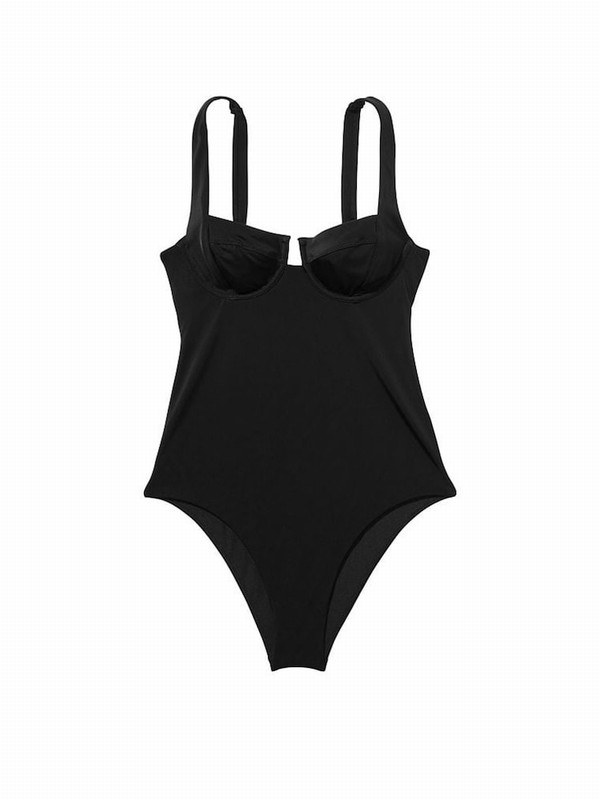 Black Victoria Secret Nero Tie Backsuit Swimsuits | INFZV9471