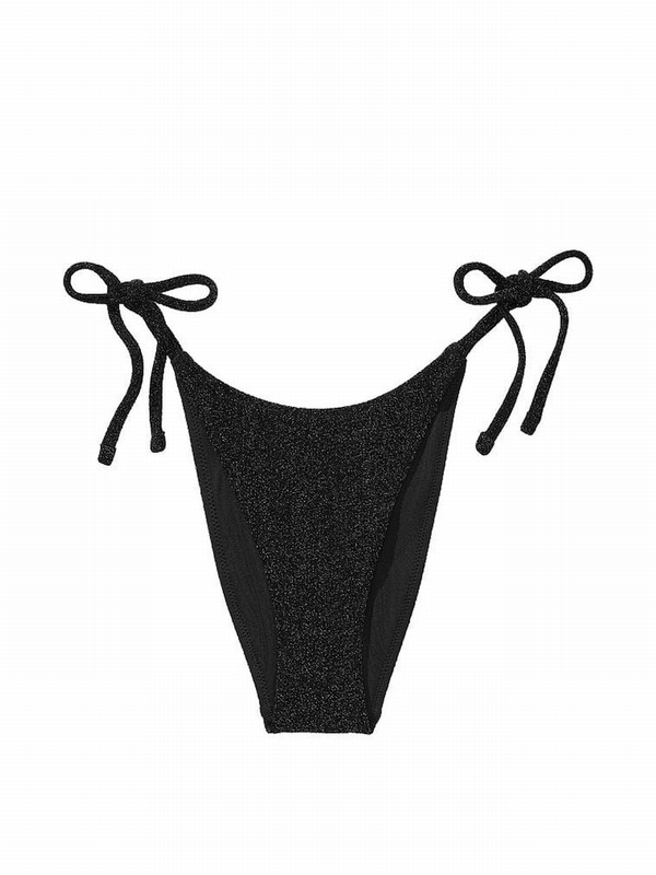 Black Victoria Secret Nerozilian Shimmer Bikini Bottom | XAORS1276