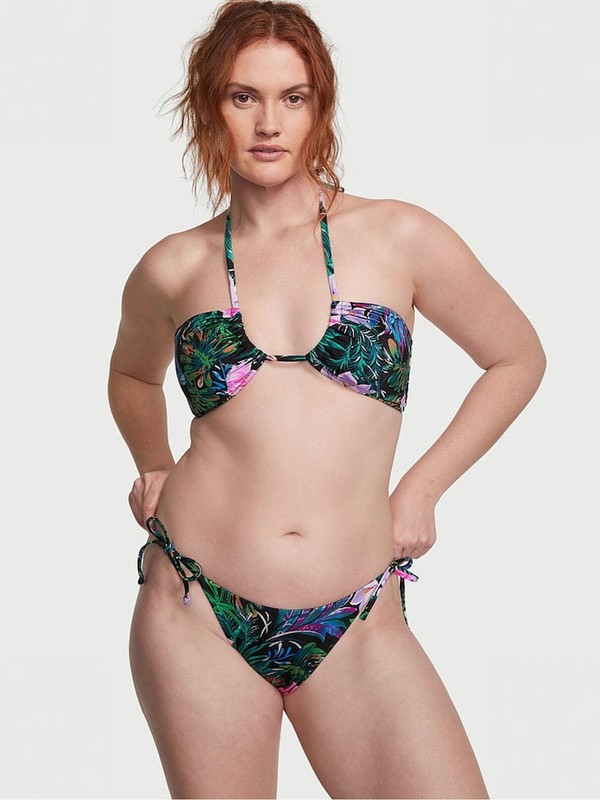 Black Victoria Secret Palm Halter Bikini Top | IJTBY7620