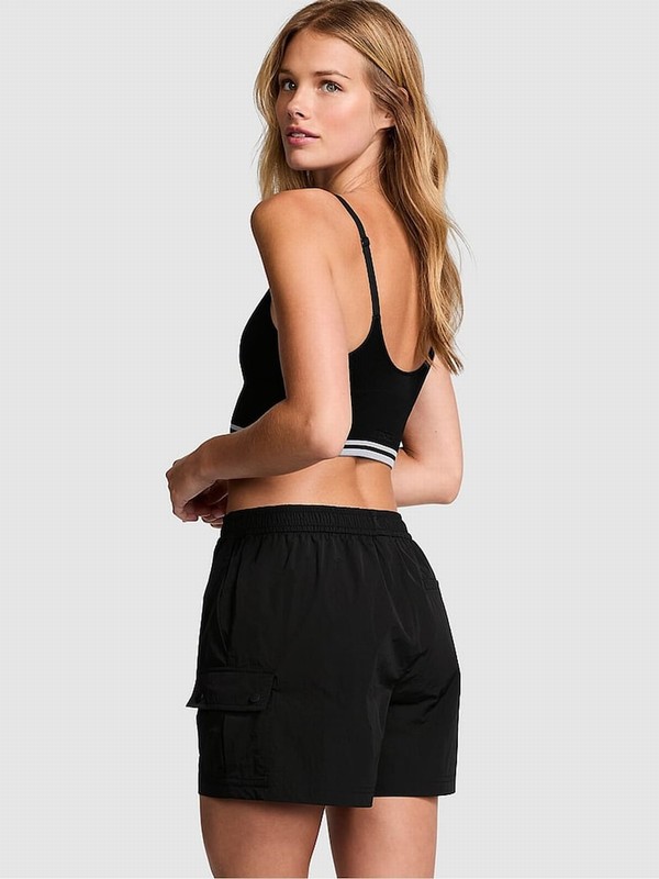 Black Victoria Secret Parachute Cargo Shorts | XOSFR0154