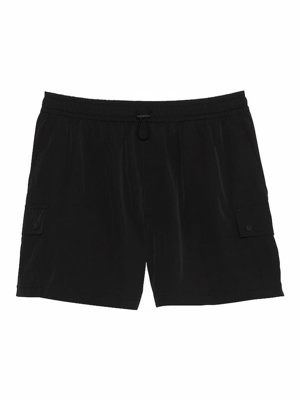 Black Victoria Secret Parachute Cargo Shorts | XOSFR0154