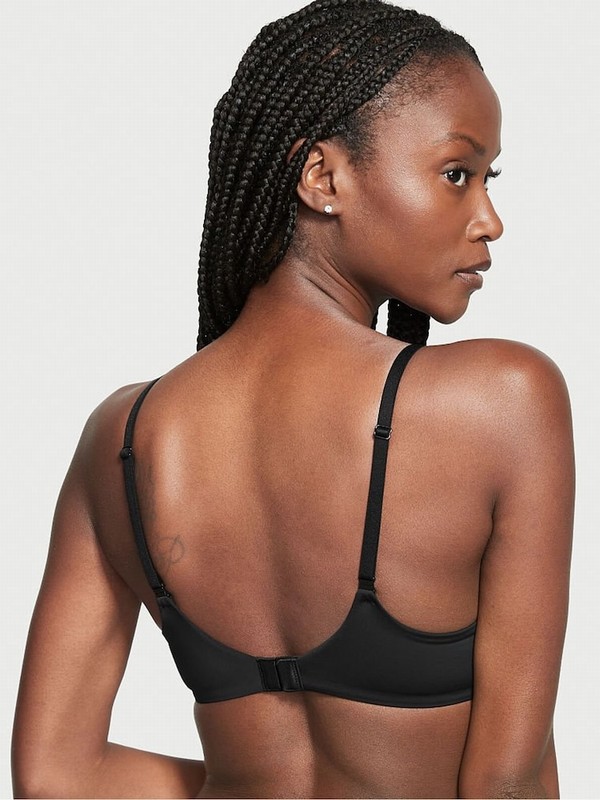 Black Victoria Secret Plain Demi Lightly Lined Bras | RNASC4659