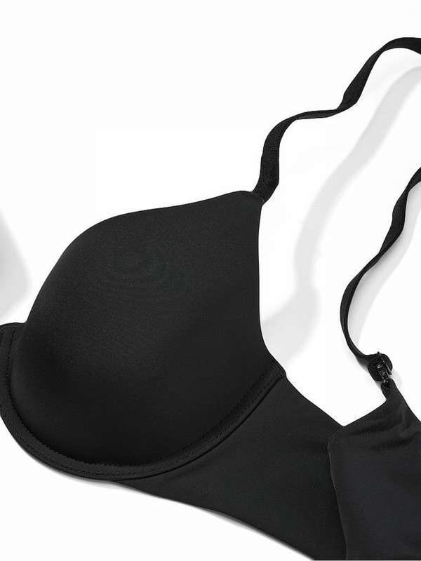 Black Victoria Secret Plain Demi Lightly Lined Bras | RNASC4659