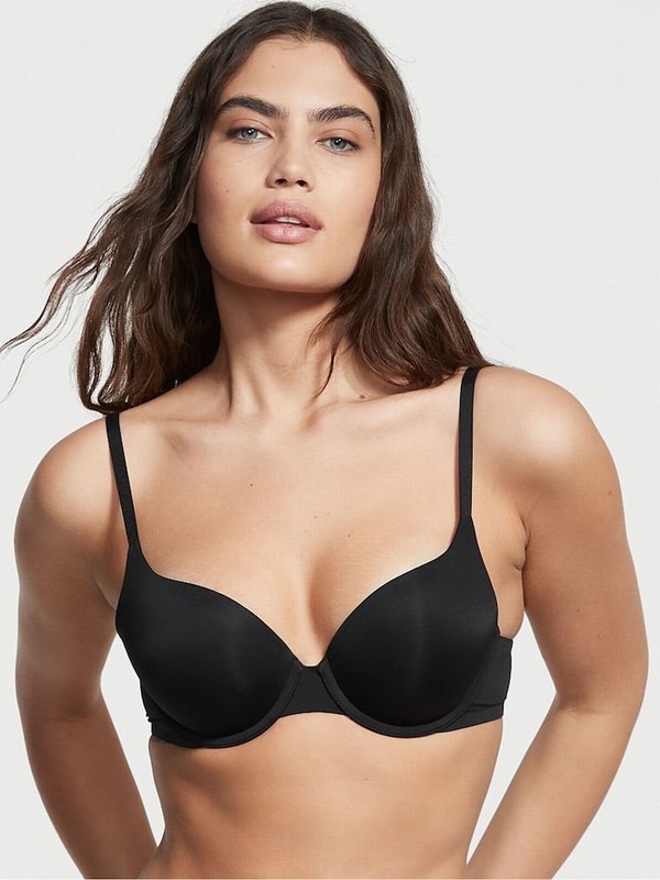 Black Victoria Secret Plain Full Cup Push Up Bras | HKOLR0769