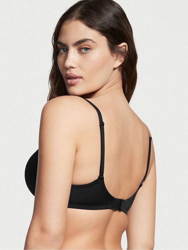 Black Victoria Secret Plain Full Cup Push Up Bras | HKOLR0769