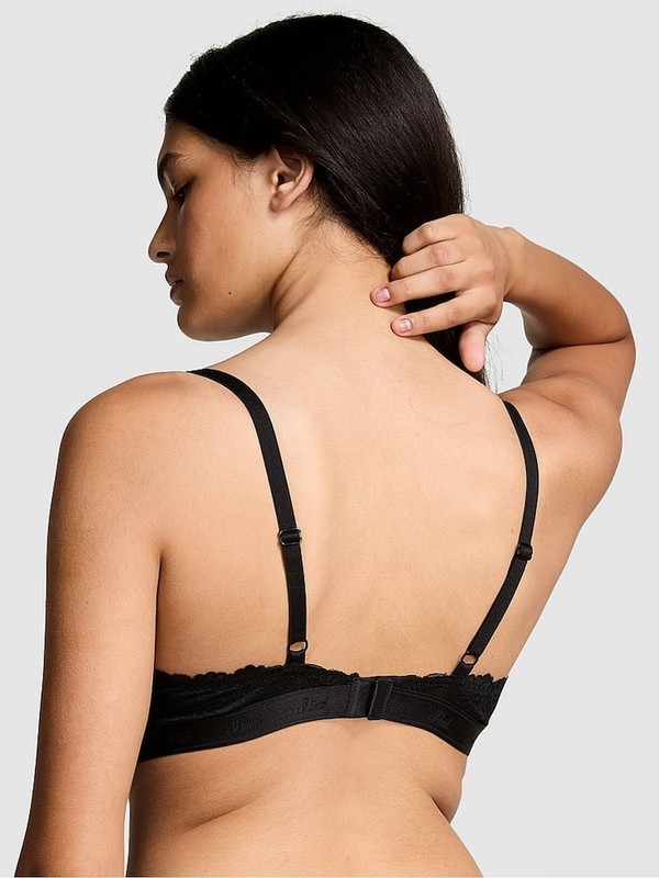 Black Victoria Secret Plunge Lace Bras | OXDTS4903
