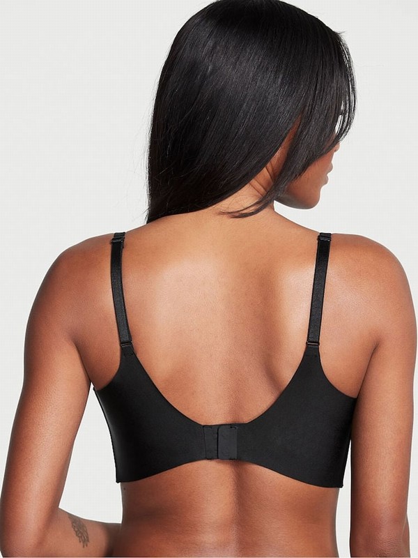 Black Victoria Secret Plunge Smooth Plunge Low Back Bras | ADKJX3694