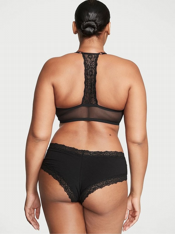 Black Victoria Secret Posey Lace Underwear | JZXBA4205