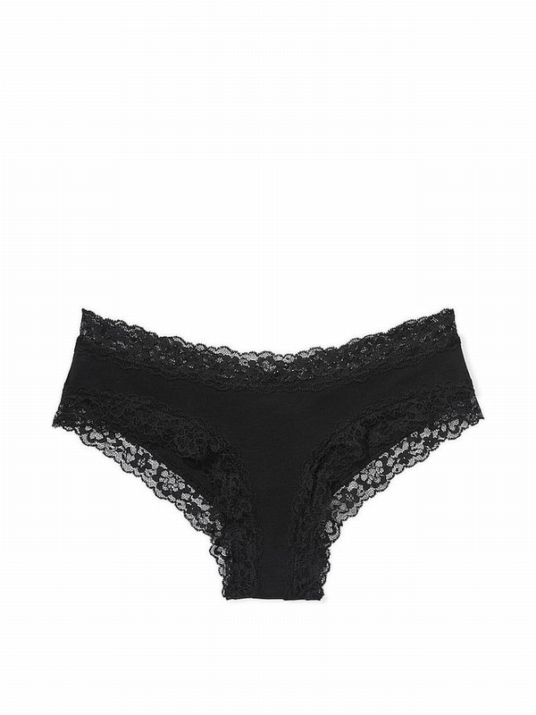 Black Victoria Secret Posey Lace Underwear | JZXBA4205