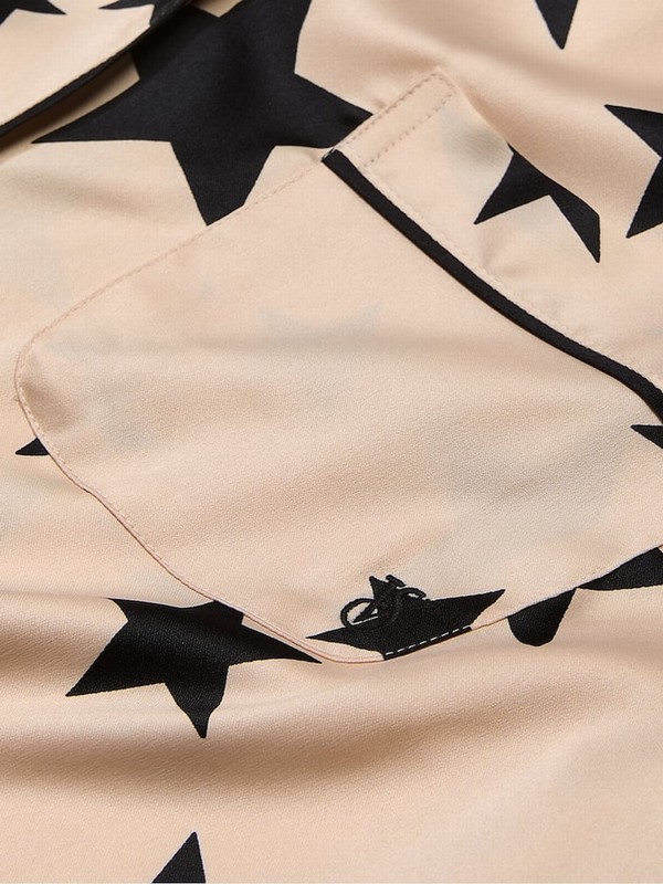 Black Victoria Secret Pretty Star Satin Long Nightwear | EXWMU2417