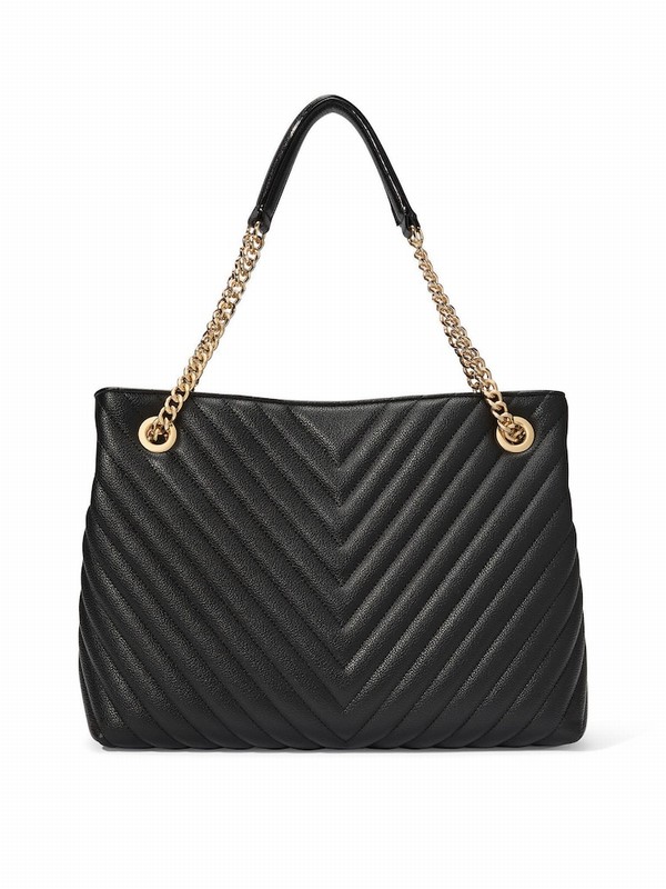 Black Victoria Secret Puffer Tote Bags | XFURD6159