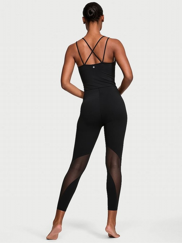 Black Victoria Secret Pure 7/8 Length VS Elevate Corset Leggings | VCDOM5276