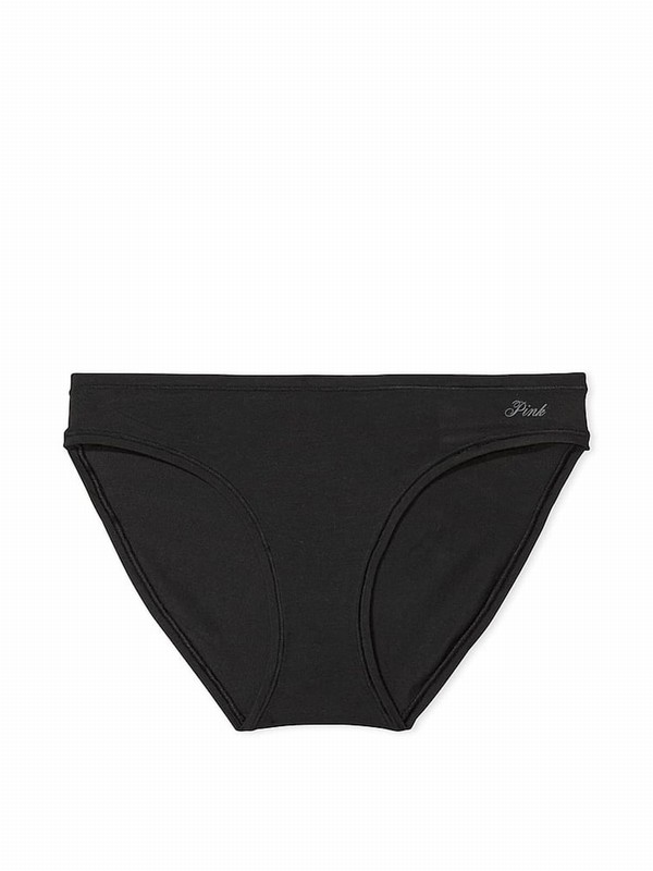 Black Victoria Secret Pure Bikini Cotton Underwear | SQCRV8316