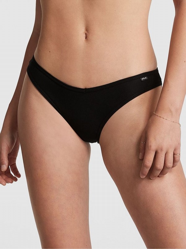 Black Victoria Secret Pure Bikini Cotton Underwear | XDYLA7350
