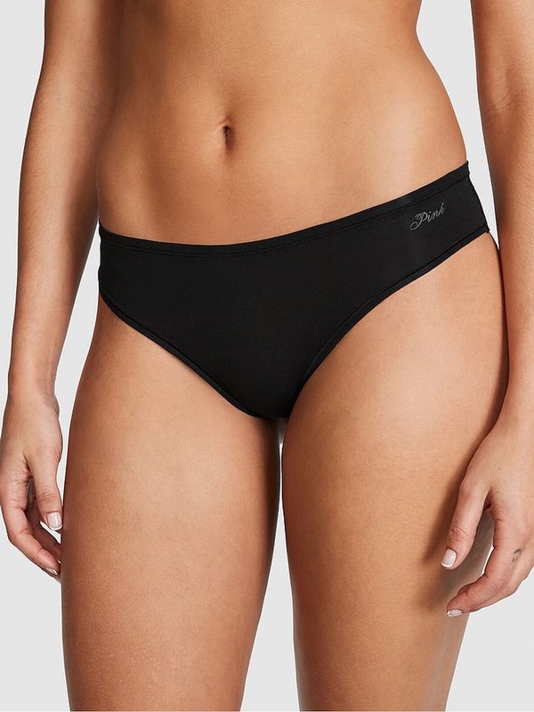 Black Victoria Secret Pure Cheeky Cotton Cheeky Underwear | FASDL8274
