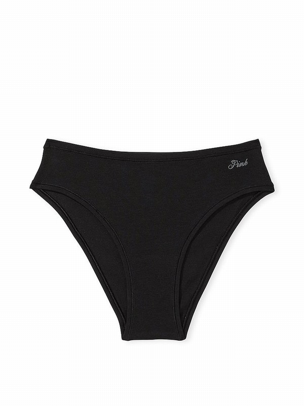 Black Victoria Secret Pure Cheeky Cotton Cheeky Underwear | FASDL8274
