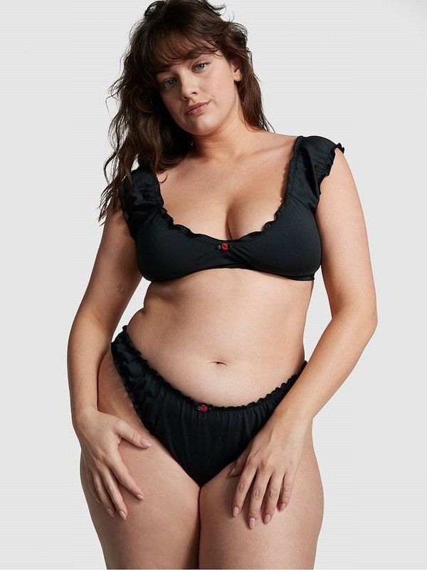 Black Victoria Secret Pure Cheeky Frankies Hudson Bikini Bottom | GOPKI9261