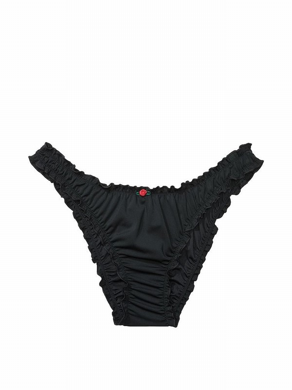 Black Victoria Secret Pure Cheeky Frankies Hudson Bikini Bottom | GOPKI9261