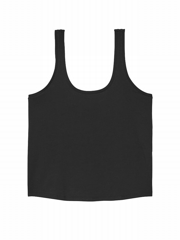 Black Victoria Secret Pure Cotton Flowy Tops | BXPWV4126