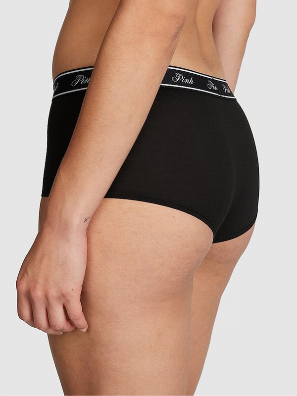 Black Victoria Secret Pure Cotton Logo Underwear | DYZMB8093