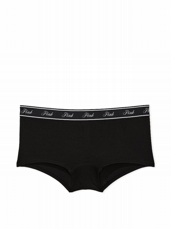 Black Victoria Secret Pure Cotton Logo Underwear | DYZMB8093