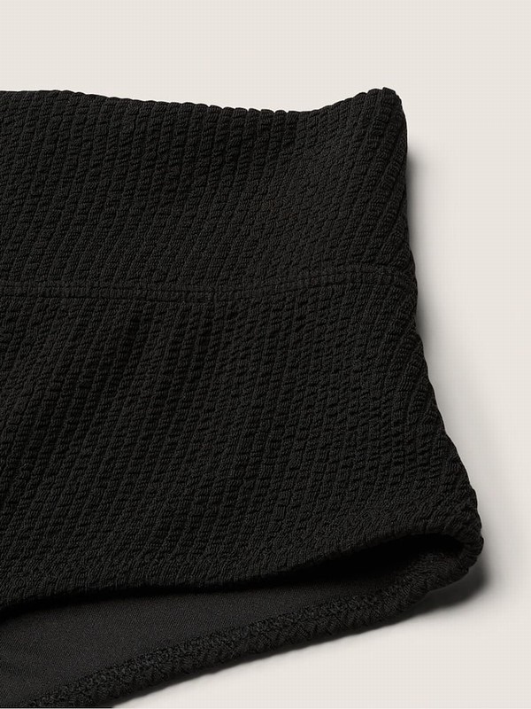 Black Victoria Secret Pure Crinkle High Waistie Bottom Bikini Bottom | NZDJR4608