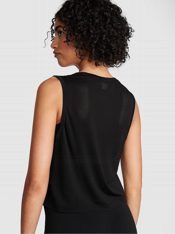 Black Victoria Secret Pure Drapey Muscle Tops | SUZDJ3751